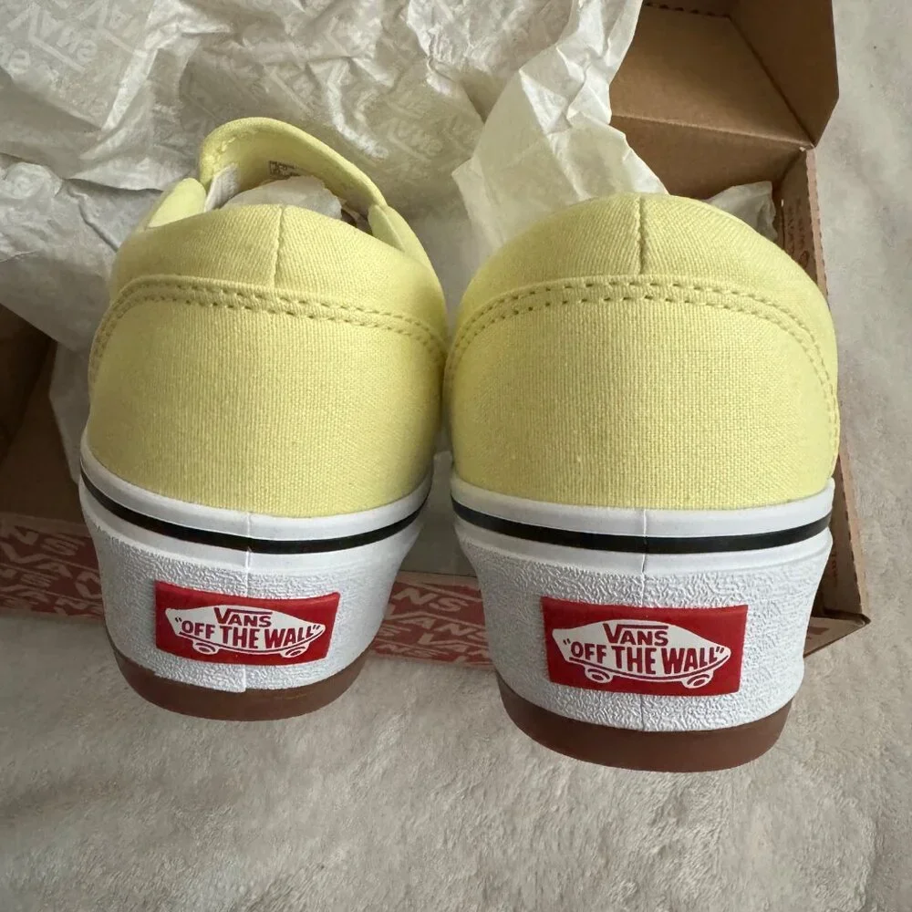 Vans‎ Asher platform st Canvas slip on shoes sneakers sz 8 light green women’s